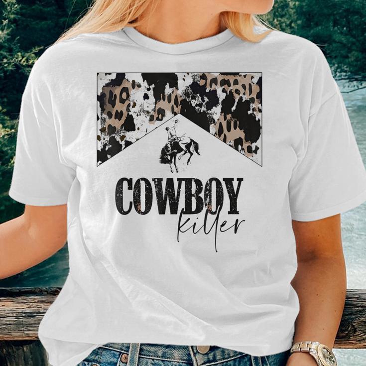 : Women Western Country Tshirt Vintage Cowboy Killer