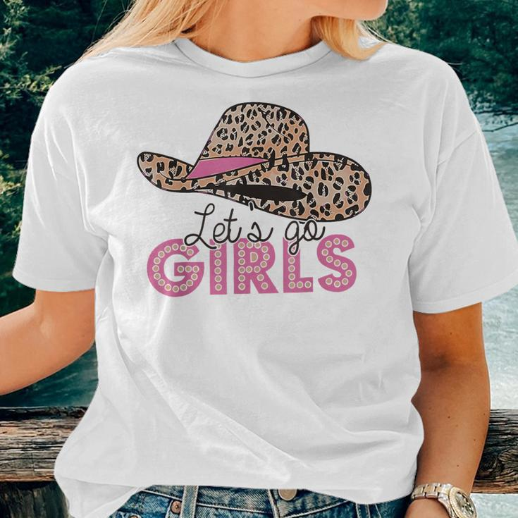 Cowgirl's Hat Let's Go Girls Women T-shirt Gifts for Her