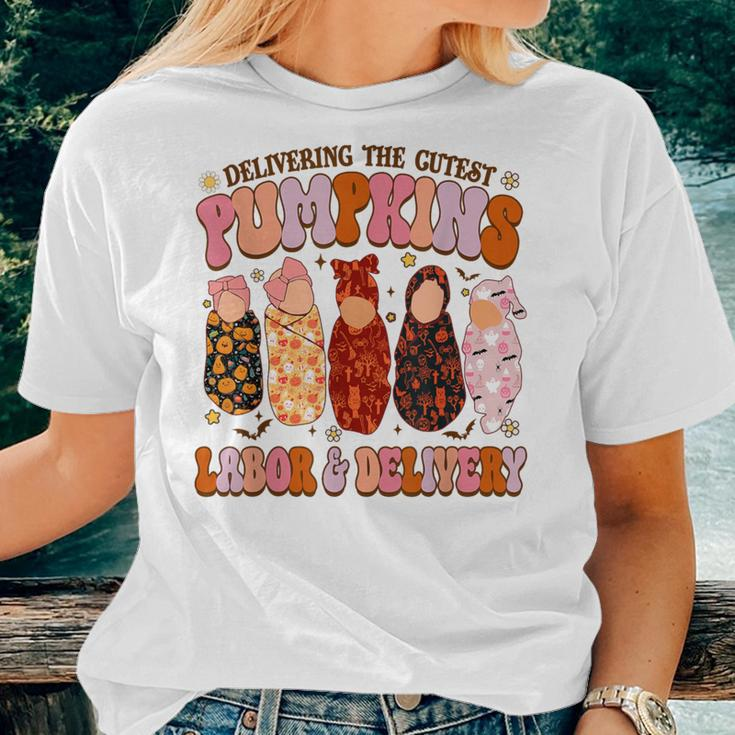 Delivering The Cutest Pumpkins Labor & Delivery Nurse Fall Women T-shirt Gifts for Her