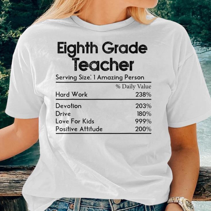 Eighth Grade Teacher Nutrition Facts Teachers Women T-shirt Gifts for Her