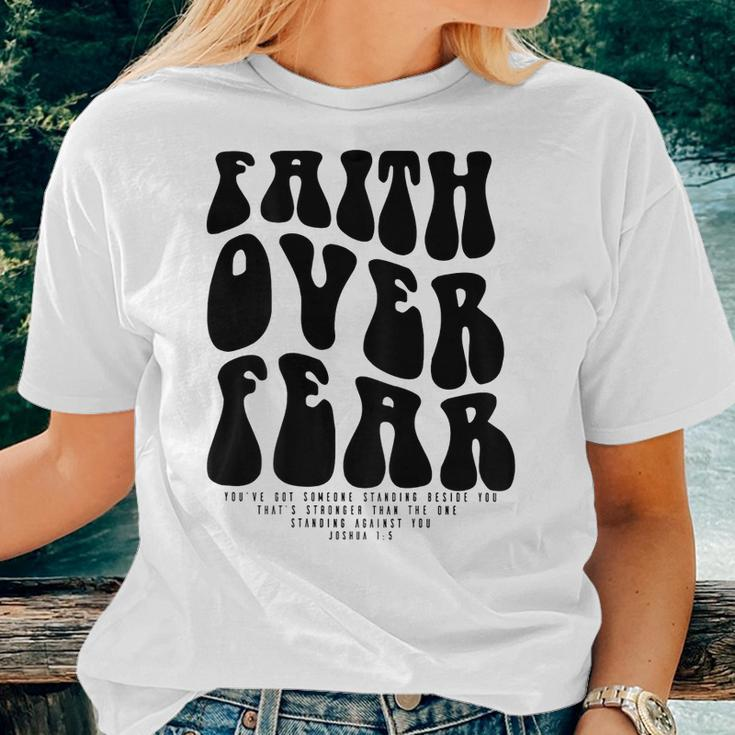 Faith Over Fear Bible Verse Aesthetic Christian Faith Women T-shirt Gifts for Her