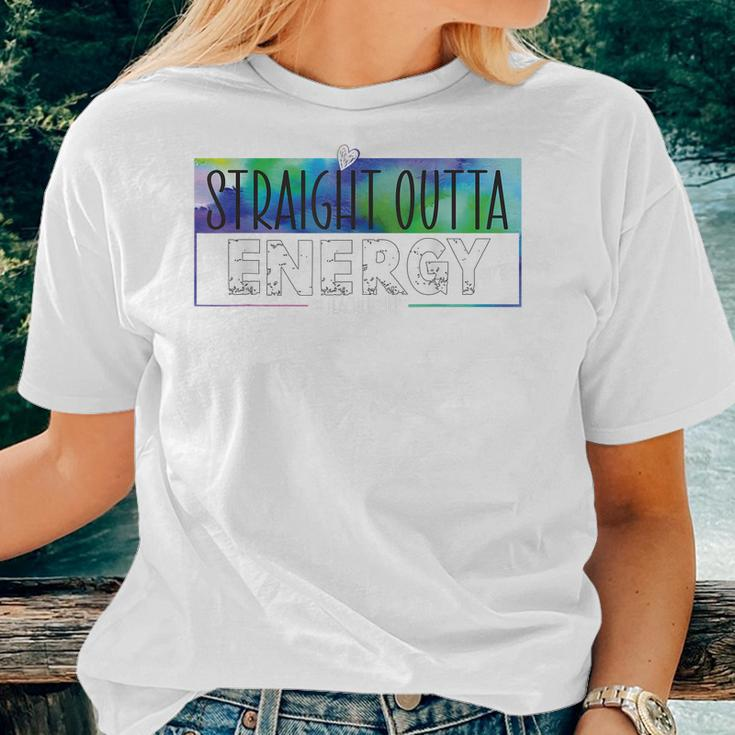Funny Teacher Life Paraprofessional Straight Outta Energy Women Crewneck Short T-shirt Gifts for Her