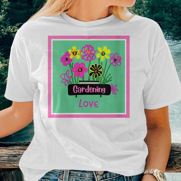 Gardening Lover Plant Nature Flower Blue Pink Yellow Green Women T-shirt Gifts for Her