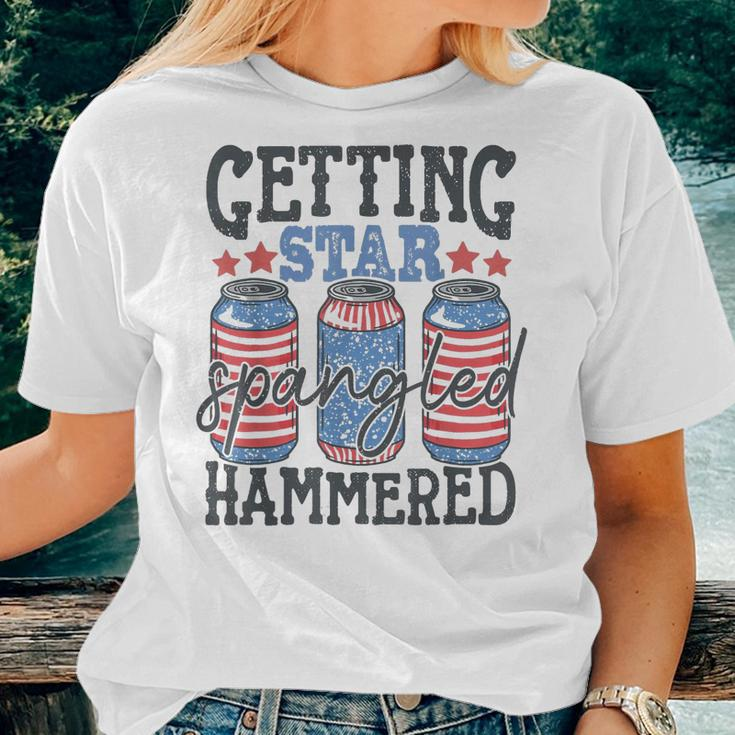Getting Star Spangled Hammered Beer Lover 4Th Of July Women T-shirt Gifts for Her