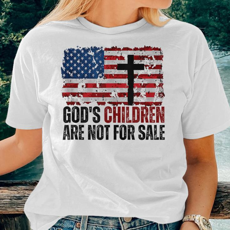Gods Children Are Not For Sale Funny Women T-shirt Crewneck Short Sleeve Graphic Gifts for Her