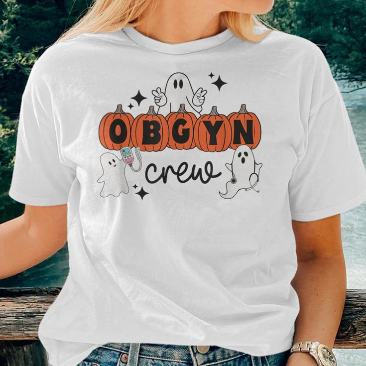 Halloween Obgyn Crew Ghost Obstetrics Nurse Squad Pumpkin Women T-shirt Gifts for Her