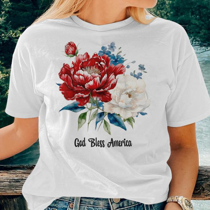 Happy 4Th Of July For Women God Bless America Red Whi Women T-shirt Gifts for Her