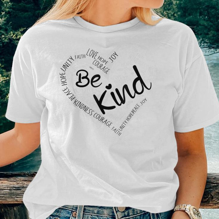 Heart Be Kind Anti Bullying Unity Day Orange Words Women T-shirt Gifts for Her