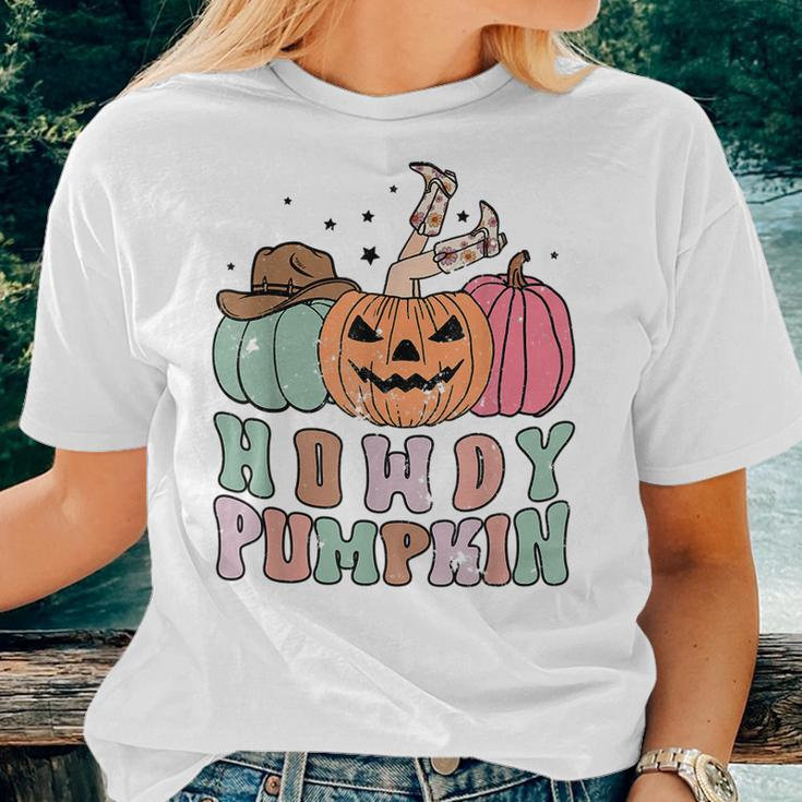 Howdy Pumpkin Western Fall Rodeo Womens Halloween Halloween Women T-shirt Gifts for Her