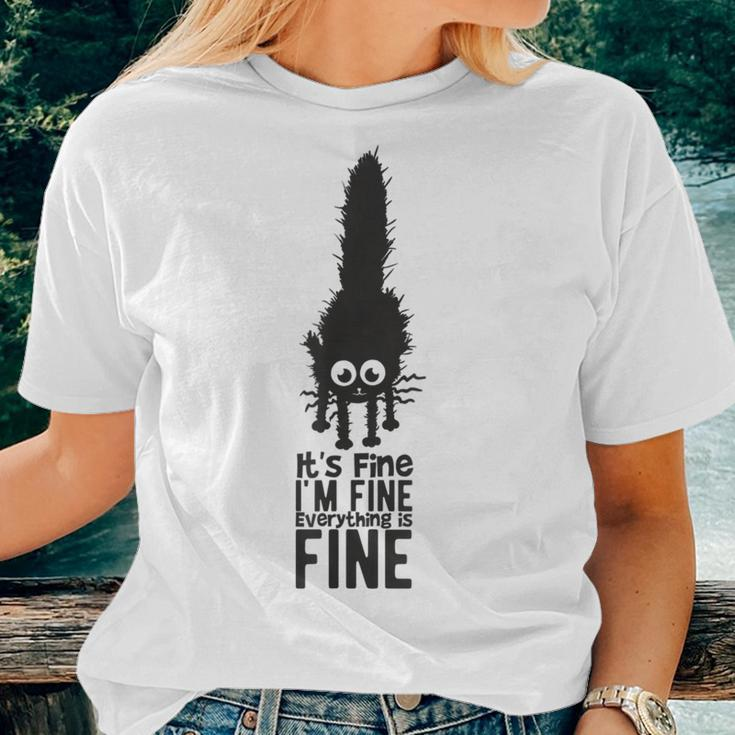Its Fine Im Fine Everythings Fine Cute Dad Mom Cats For Mom Women T-shirt Gifts for Her