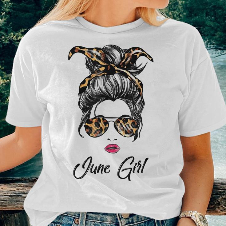 June Girl Classy Mom Life With Leopard Pattern Shades For Women Women T-shirt Gifts for Her