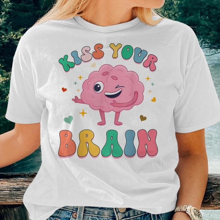 Kiss Your Brain Cute Teacher Appreciation Back To School Women T-shirt Gifts for Her