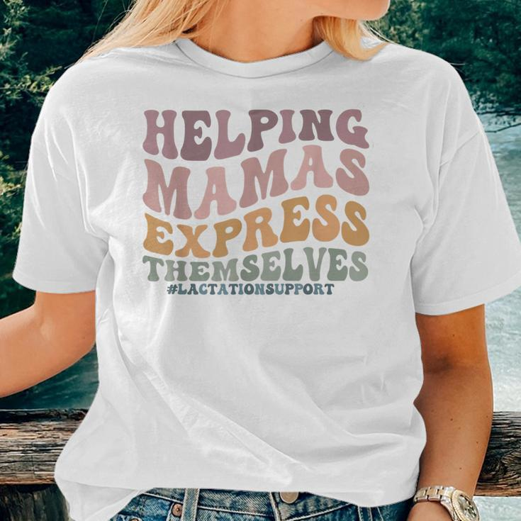 Lactation Consultant Helping Mama Express Themselves Women T-shirt Crewneck Short Sleeve Graphic Gifts for Her