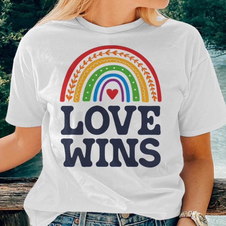 Lgbtq Love Wins Pocket Gay Pride Lgbt Ally Rainbow Vintage Women T-shirt Gifts for Her
