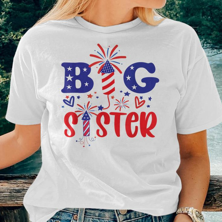This Little Is Going To Be Big Sister 4Th July Big Sister For Sister Women T-shirt Gifts for Her