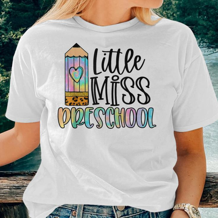 Little Miss Preschool Girl Back To School Preschool Women T-shirt Gifts for Her