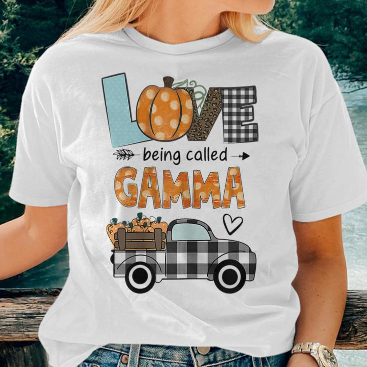Love Being Called Gamma Pumpkins Truck Fall Halloween Women T-shirt Gifts for Her