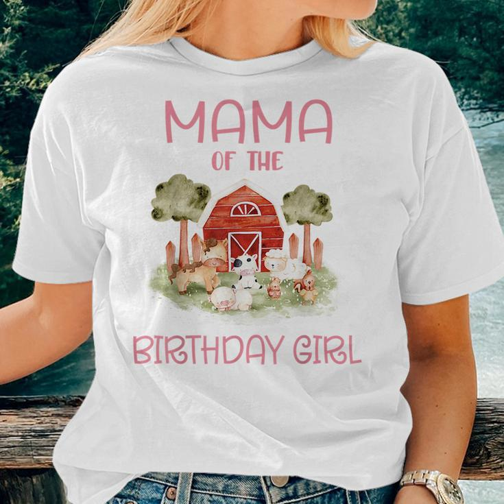 Mama Of The Birthday For Girl Barnyard Farm Animals Party Women T-shirt Gifts for Her