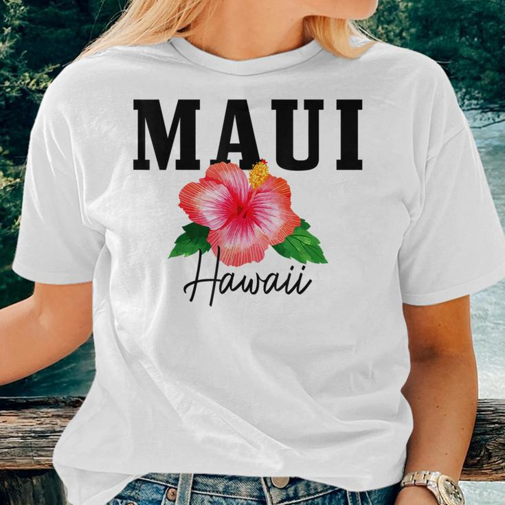 Maui Hawaii Floral Hibiscus Surf Surfer Vintage Hawaiian Women T-shirt Gifts for Her