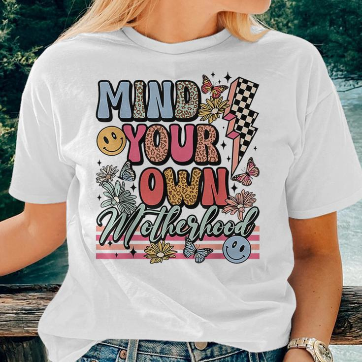 Mind Your Own Motherhood Groovy Mom Life Mothers Day Leopard Women T-shirt Gifts for Her
