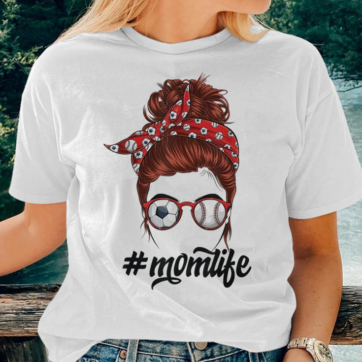 Mom Life Messy Bun Volleyball Soccer Mom Women Women T-shirt Gifts for Her