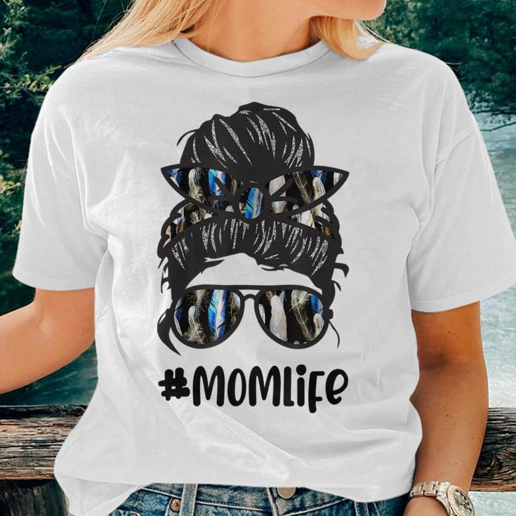 Mom Life Messy Hair Bun Native American Women T-shirt Gifts for Her