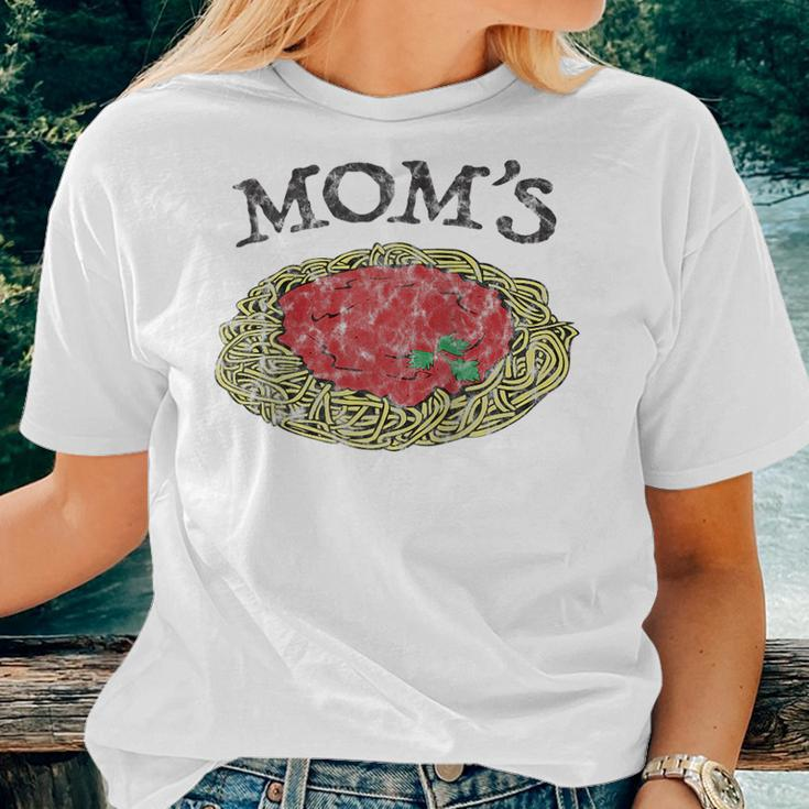Moms Spaghetti Italian Graphic Print Women T-shirt Gifts for Her
