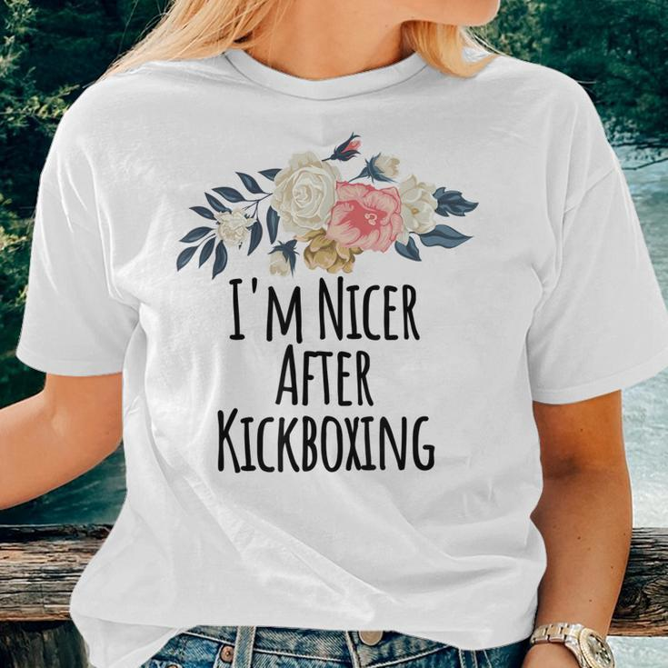Im Nicer After Kickboxing Floral Flowers Mom Women T-shirt Gifts for Her