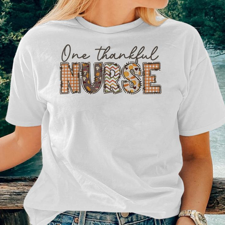 One Thankful Nurse Thanksgiving Fall Autumn Nurse Women T-shirt Gifts for Her