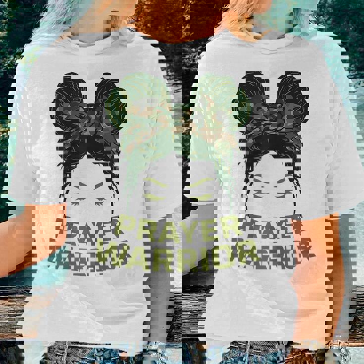 Prayer Warrior Ns Girls Camo Faith God Jesus Christian Faith Women T-shirt Gifts for Her