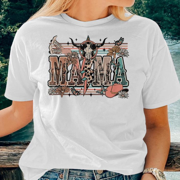 Retro Vintage Mama Lightning Bolt Leopard Western Mama For Mama Women T-shirt Gifts for Her