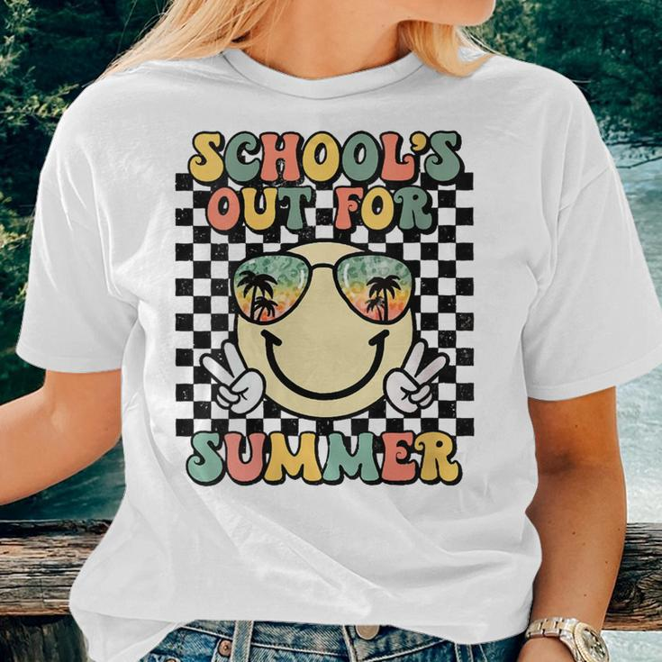 Schools Out For Summer Cute Smile Face Last-Day Of School Women T-shirt Gifts for Her