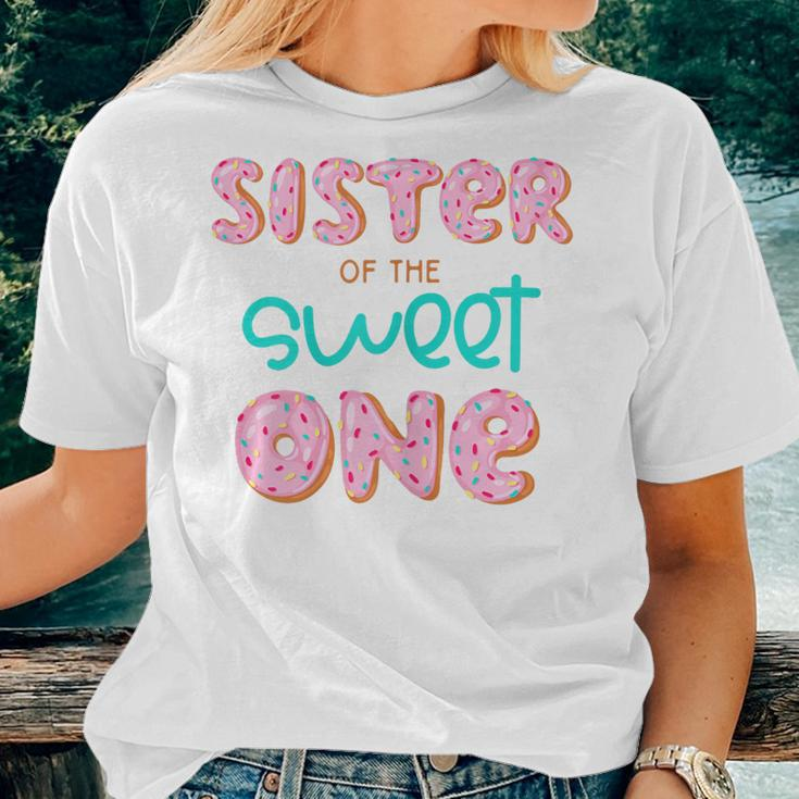 Sister Of Sweet One 1St First Birthday Matching Family Donut Women T-shirt Gifts for Her