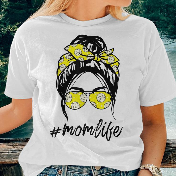 Softball Mom Life Leopard And Messy Bun Women T-shirt Gifts for Her