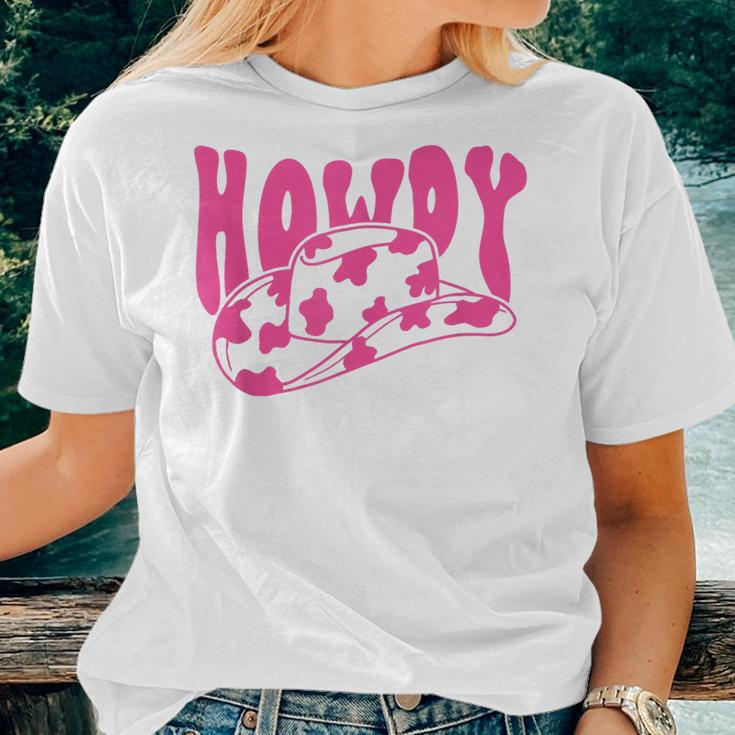 Southern Cowgirl Rodeo White Howdy Western Retro Cowboy Hat Women T-shirt Gifts for Her