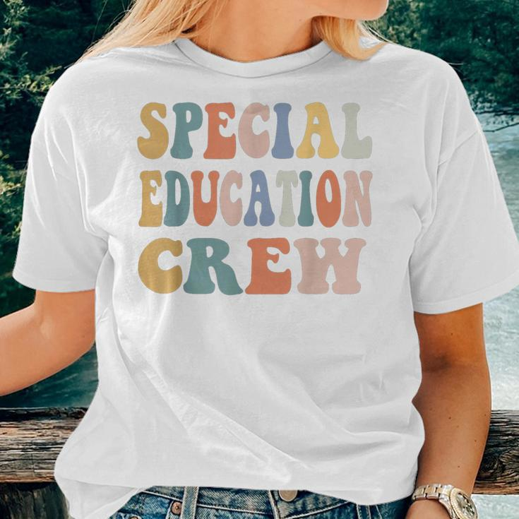 Special Education Crew Groovy Sped Squad Team Teachers Women T-shirt Gifts for Her