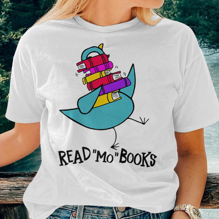 Teacher Library Read Mo Books Pigeon Reading Library Women T-shirt Gifts for Her