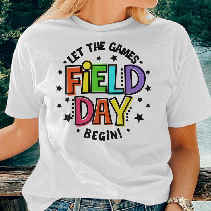 Teacher Student Field Day Let The Games Begin Field Day Women T-shirt Gifts for Her