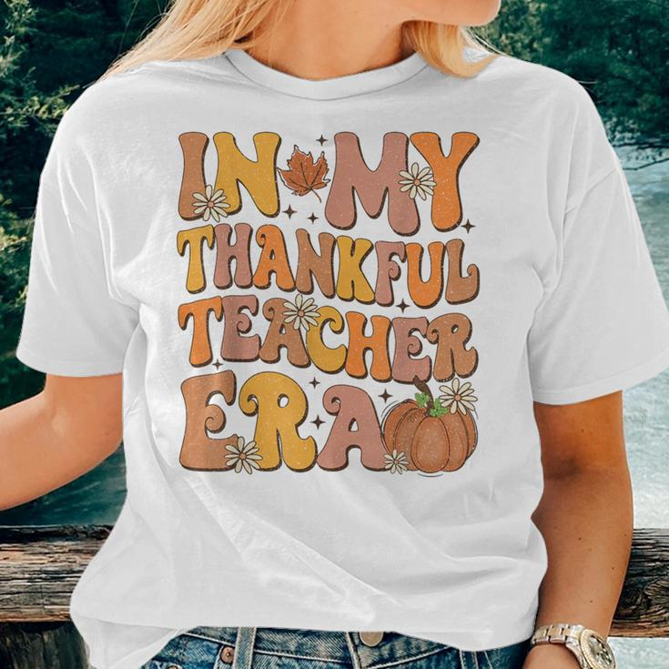In My Thankful Teacher Era Retro Autumn Thanksgiving Teacher Women T-shirt Gifts for Her