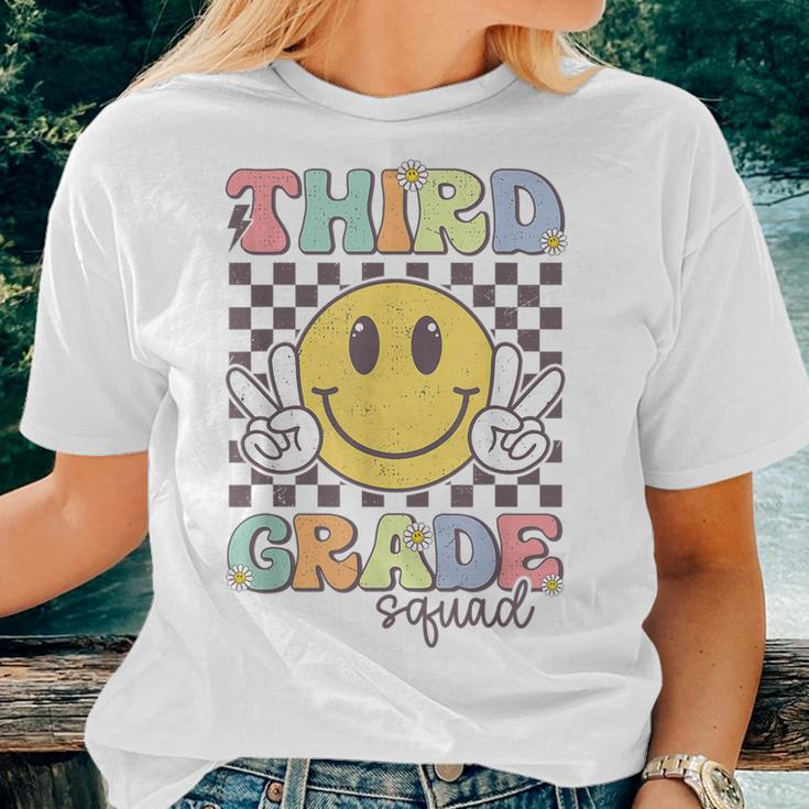 Third Grade Squad Smile Face 3Rd Grade Back To School Women T-shirt Gifts for Her