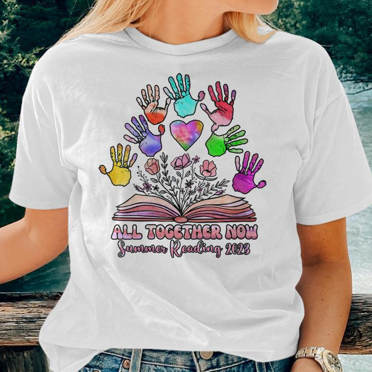 All Together Now Summer Reading 2023 Boho Flowers Floral Women T-shirt Gifts for Her