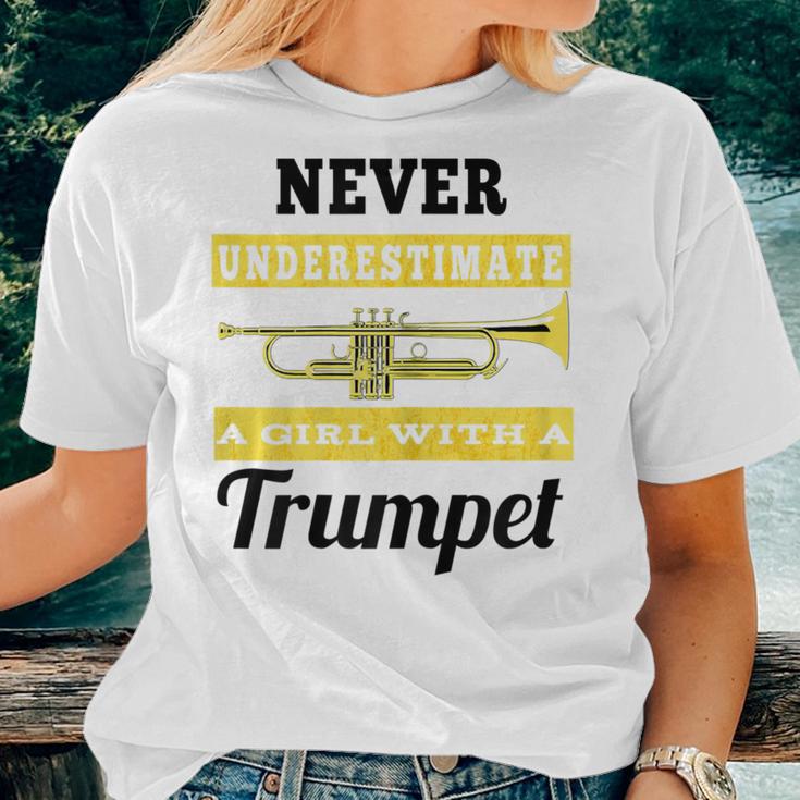 Never Underestimate A Girl With A Trumpet Band Women T-shirt Gifts for Her