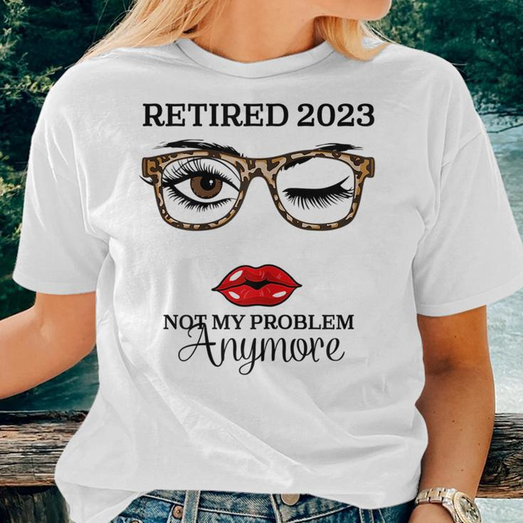 Vintage Funny Retirement Retired 2023 Not My Problem Anymore Women T-shirt Short Sleeve Graphic Gifts for Her