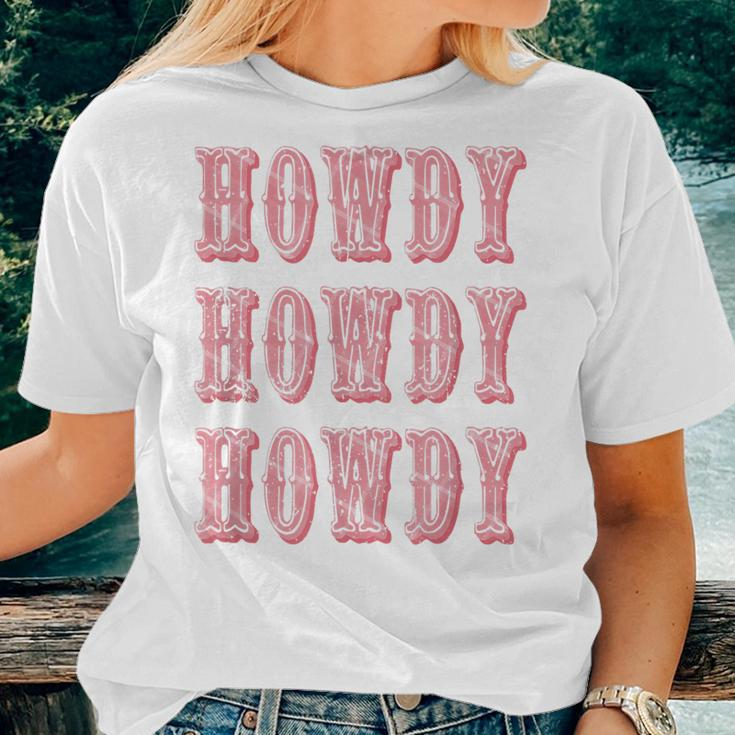 Vintage Plaid Howdy Rodeo Western Country Southern Cowgirl Women T-shirt Gifts for Her