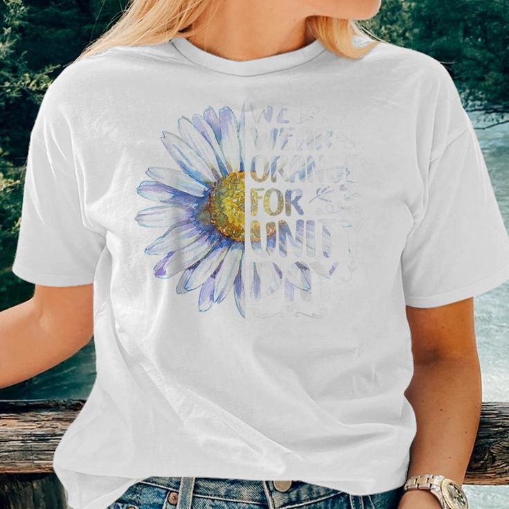 We Wear Orange Daisy Flower For Unity Day Anti Bullying Women T-shirt Gifts for Her