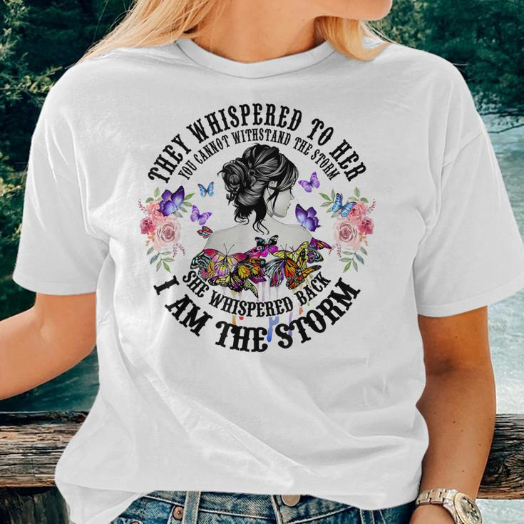They Whispered To Her You Cannot Withstand The Storm Daisy Women T-shirt Gifts for Her