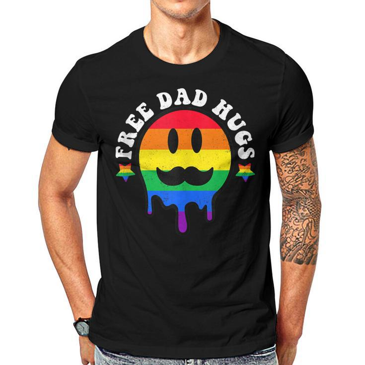 Free Dad Hugs Smile Face Gay Pride Daddy Lgbt Fathers Day  Gift For Women Men T-shirt Crewneck Short Sleeve