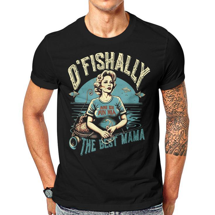 Funny Ofishally The Best Mama Fishing Mommy Mothers Day  Gift For Women Men T-shirt Crewneck Short Sleeve