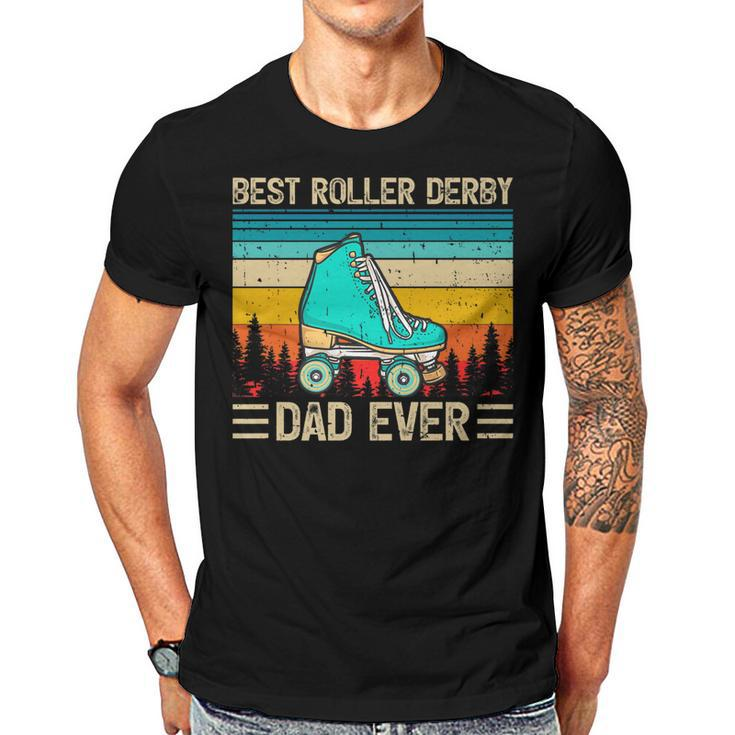 Funny Vintage Retro Best Roller Derby Dad Ever Fathers Day   Gift For Women Men T-shirt Crewneck Short Sleeve