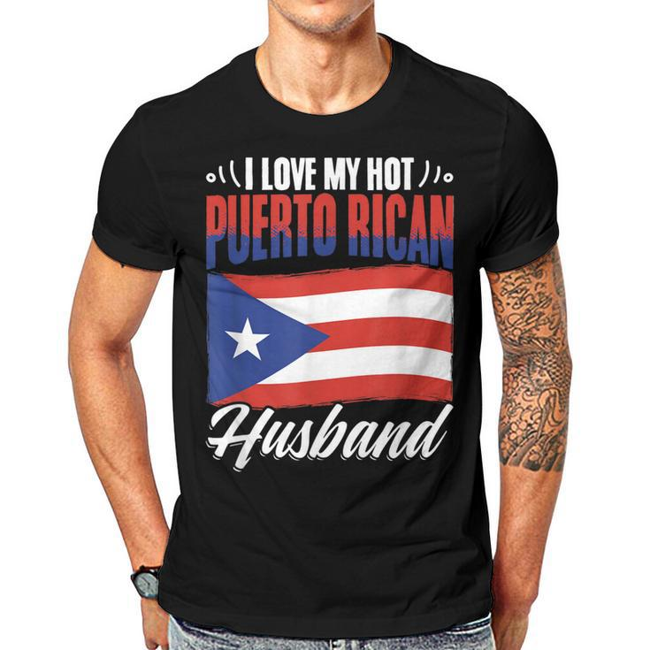 Hot Puerto Rican Husband Puerto Rico Puerto Rican Flag Pride  Gift For Women Men T-shirt Crewneck Short Sleeve